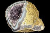 Purple Amethyst Geode With Polished Face - Uruguay #87449-2